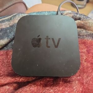 Apple TV Media Streaming Device Black w/ Power Cord And HDMI Cord